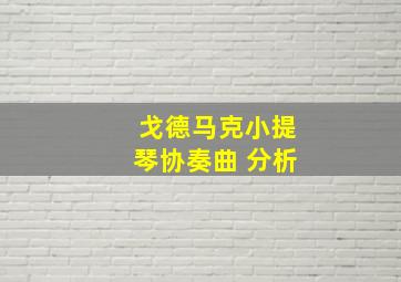 戈德马克小提琴协奏曲 分析